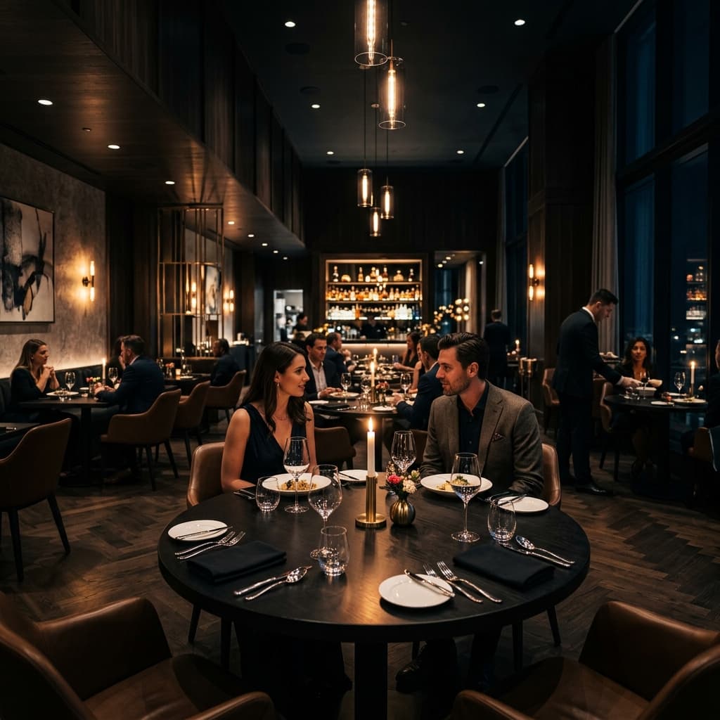 Elegant and modern dining room ambiance at Epicure restaurant