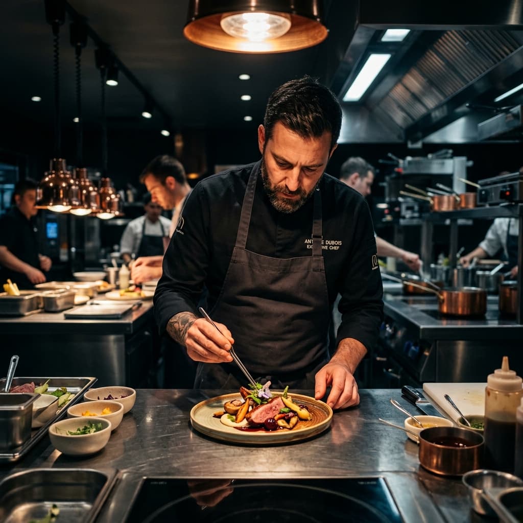 Executive Chef Alexander Pierce expertly preparing a signature dish